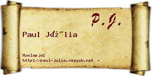 Paul Júlia névjegykártya